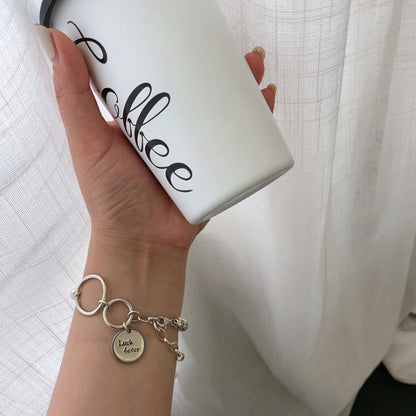 Minimal Design Sense Bracelet For Women Sterling Silver Luck Bear Bunny Letters