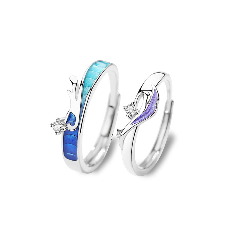 A Pair Of Natural Couple Rings S925 Sterling Silver Pair Ring Valentine's Day Gift