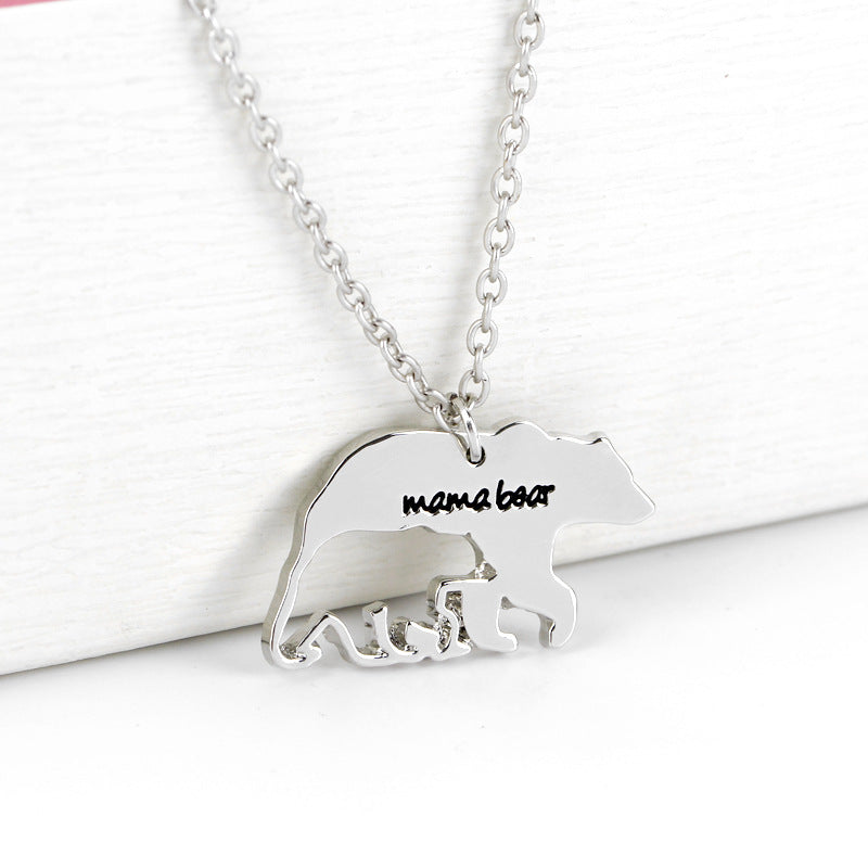 Cross-border WISH Amazon Hot Selling European and American Mother's Day Gift Mama Bear Necklace