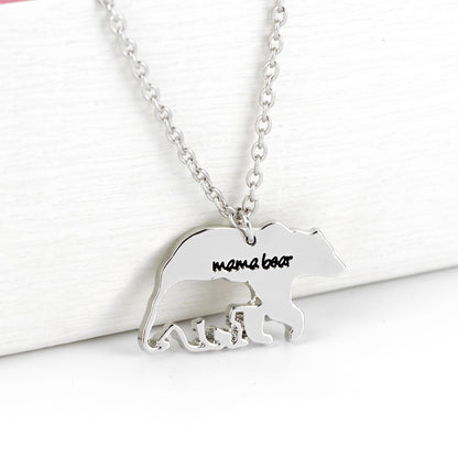 Cross-border WISH Amazon Hot Selling European and American Mother's Day Gift Mama Bear Necklace