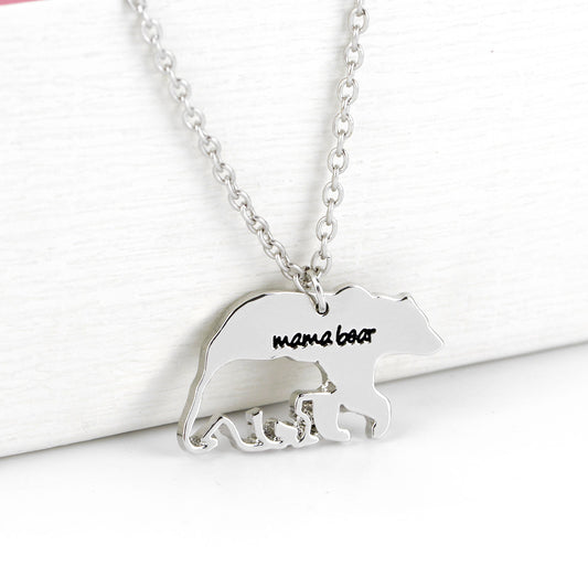 Cross-border WISH Amazon Hot Selling European and American Mother's Day Gift Mama Bear Necklace