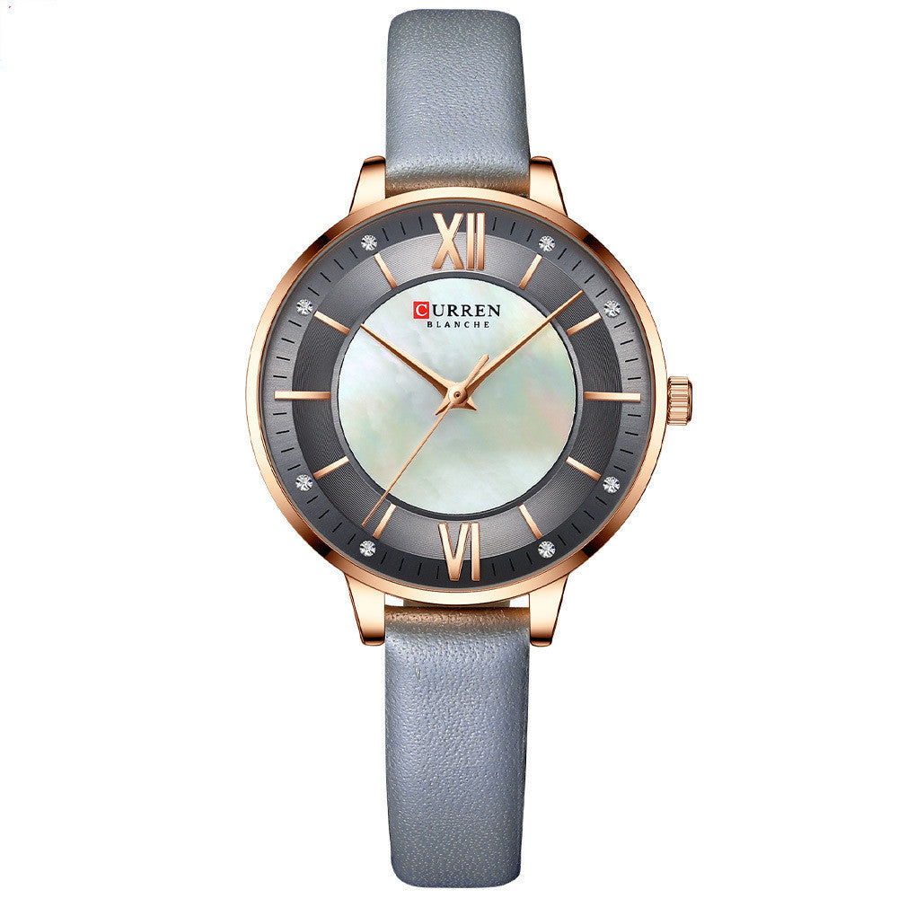 Women's Luxury Leather Strap Watch - Elegant Fashion Quartz Wristwatch for Ladies