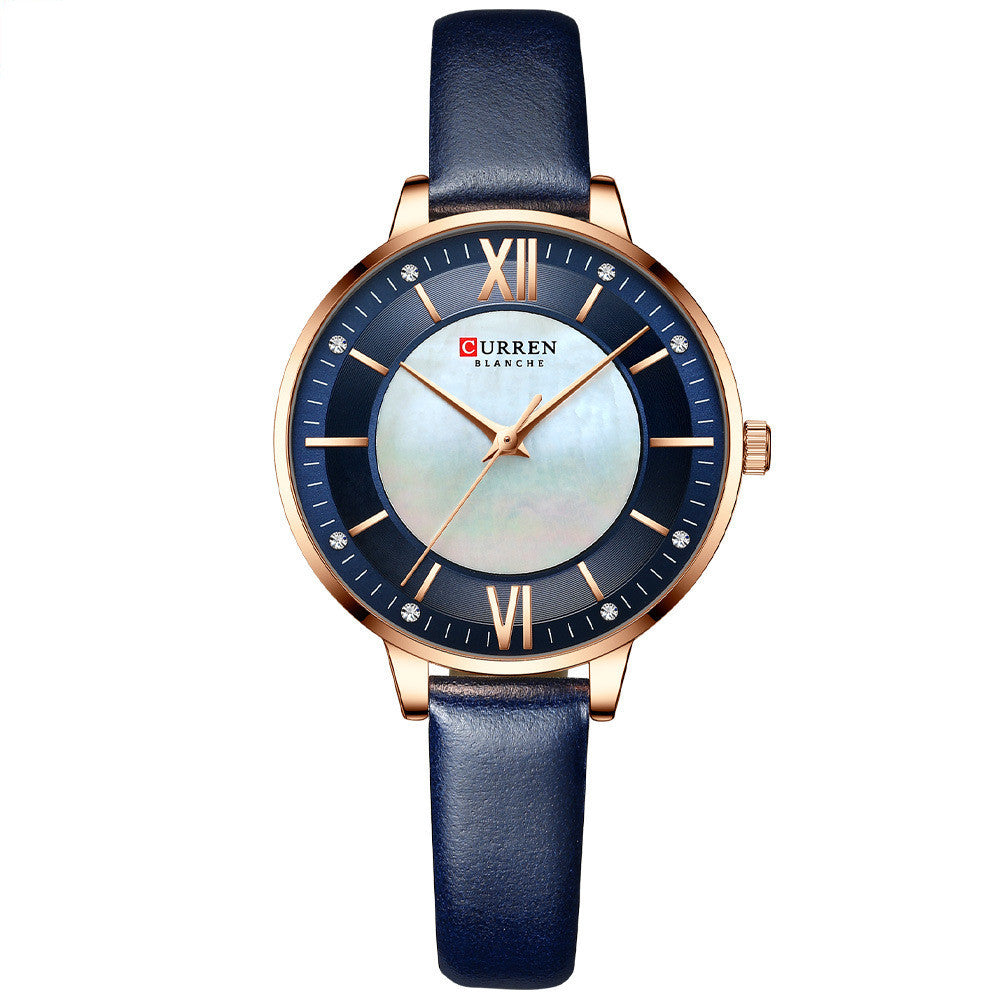 Women's Luxury Leather Strap Watch - Elegant Fashion Quartz Wristwatch for Ladies