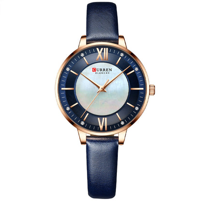 Women's Luxury Leather Strap Watch - Elegant Fashion Quartz Wristwatch for Ladies