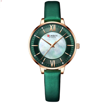 Women's Luxury Leather Strap Watch - Elegant Fashion Quartz Wristwatch for Ladies