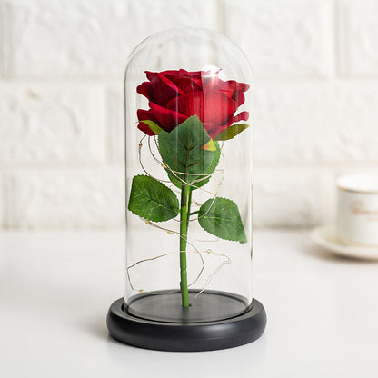 Immortal flower glass cover rose glass cover Valentine's Day gift Christmas gift gold foil flower creative ornament