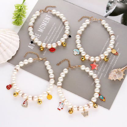 Pet Collar Pearl Making Fashionable And Cute