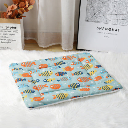 Thick Cotton Linen Lamb Wool Blanket Kennel Dog Mat Pet Supplies