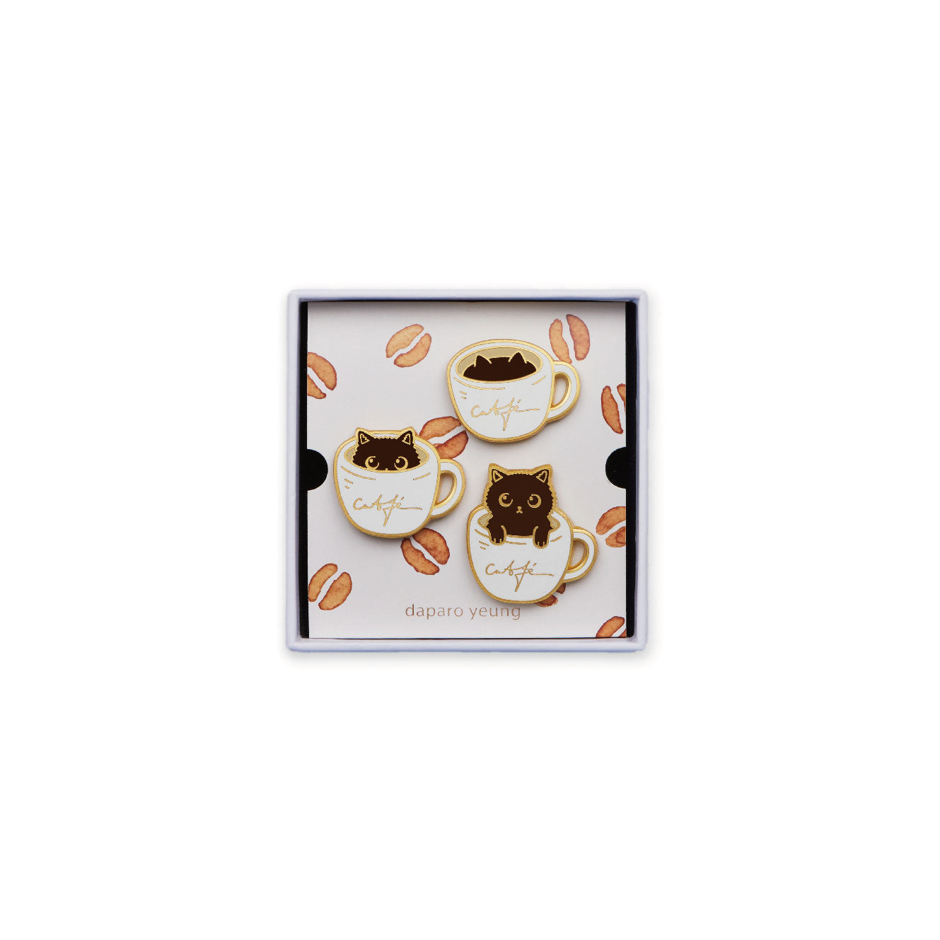 Coffee Cat Designer Original Brooch Creative Badge Cute Couple Cat Queen's Day Gift Jewelry