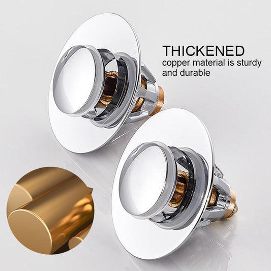 Bounce Core Pop-up Drain Filter Bathroom Stainless Steel Bounce Core Push-type Hair Stopper Basin Pop-up Drain Filter