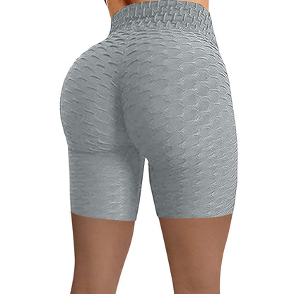 Ladies High Waist Hip Sports Pants Jacquard Bubble