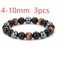 Natural Tiger Eye Stone Bracelet - Handwoven Healing Crystal Bracelet for Men & Women