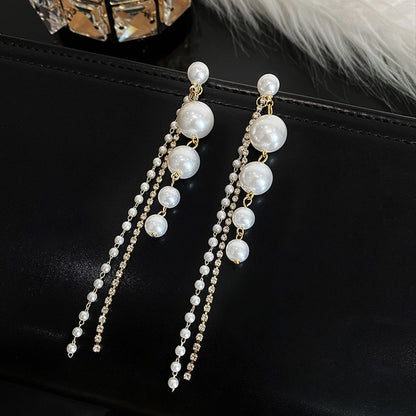 New Style Long Temperament Earrings Net Red Round Face Ear Jewelry Female Senior Sense