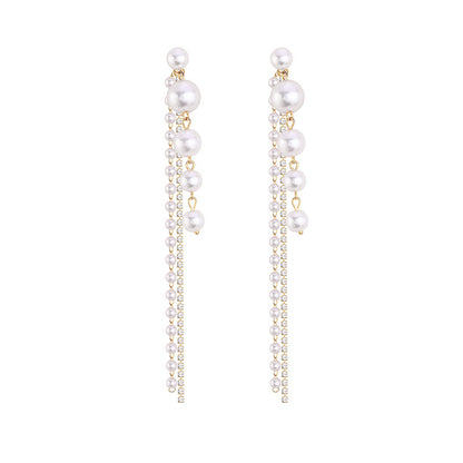 New Style Long Temperament Earrings Net Red Round Face Ear Jewelry Female Senior Sense