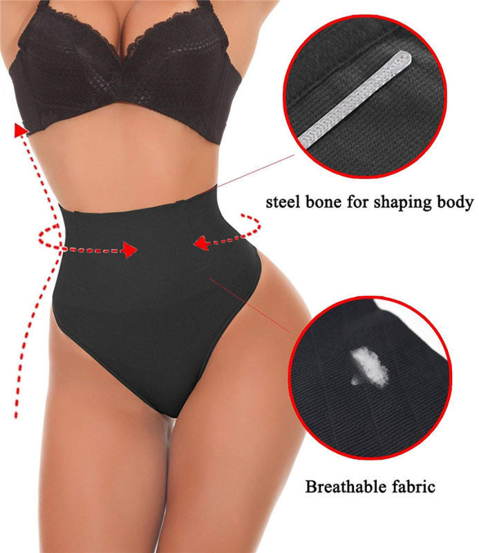High-Waist Seamless Body Shaper Panties - Tummy Control Shapewear for Women
