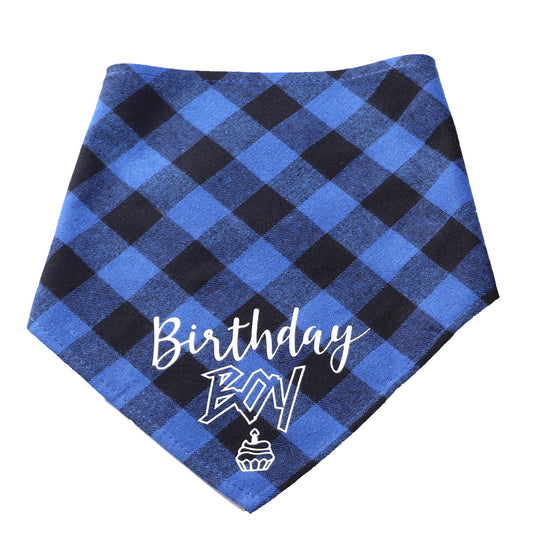 Pet Birthday Triangle Scarf Dog Saliva Towel Cotton Plaid Cat Scarf Birthday Party Gifts