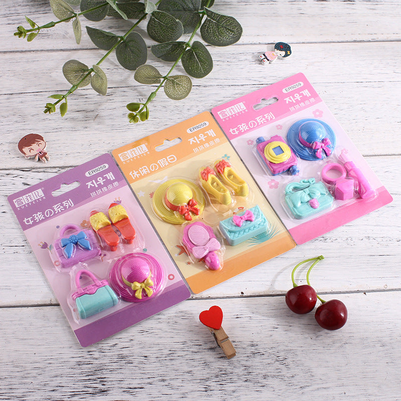 Children'S Day Gift Creative Eraser Set Gift Box Engineering Vehicle Model Primary School Student Stationery Prize Wholesale