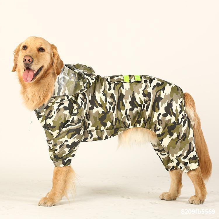 Dog Raincoat Edge Shepherd Four-Legged Big Dog Clothes Labrador Satsuma