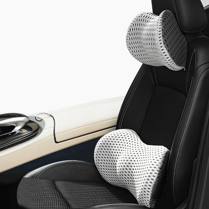 Memory Foam Car Headrest Lumbar Support Set