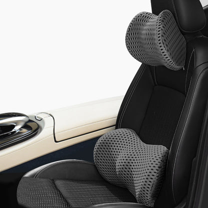 Memory Foam Car Headrest Lumbar Support Set
