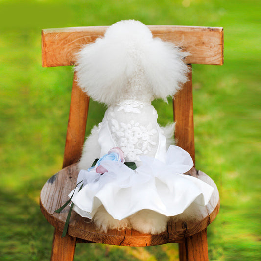 Pet Clothing Dog Clothes Korean Version Of Padded Pettiskirt Evening Dress Wedding Dress