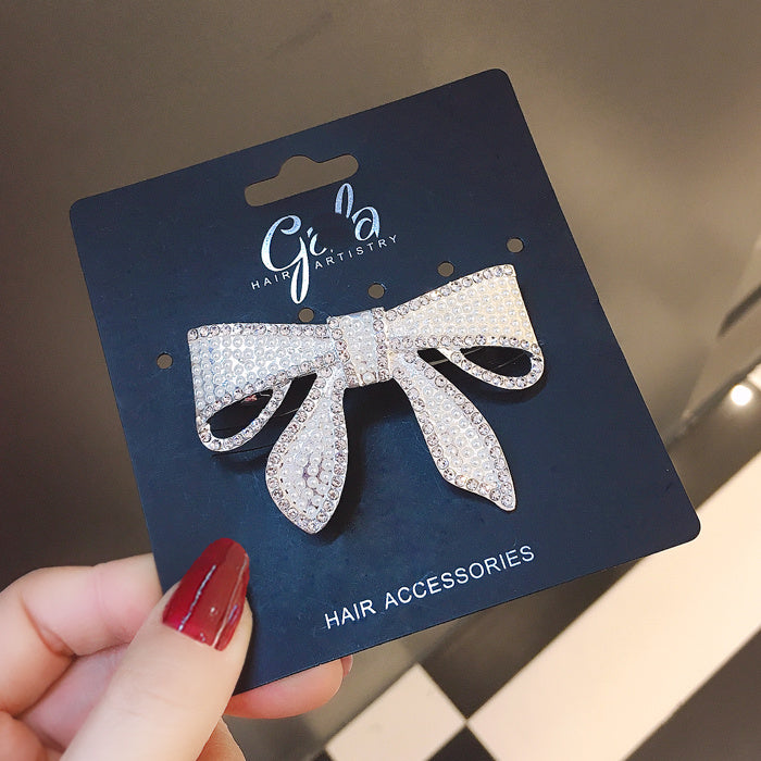 Japanische und koreanische süße Perlenschleife-Haarnadel