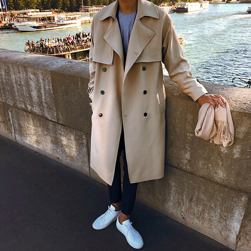 Mid-length Over-the-knee Loose Coat Handsome Coat