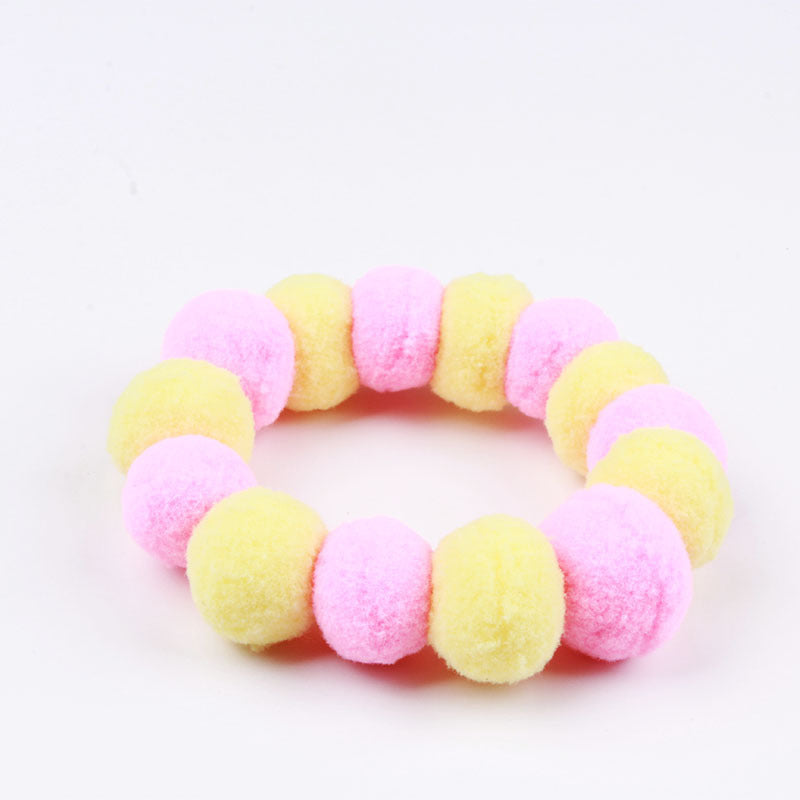 Pet Rainbow Candy Color Net Red Collar Collar Fur Ball Necklace Jewelry