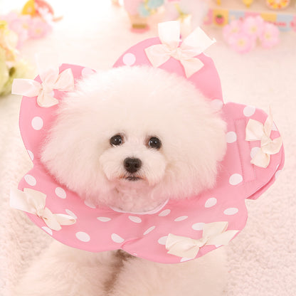 Four Seasons New Flower Elizabethan Ring Teddy Pet Dog Anti-bite Ring Fold