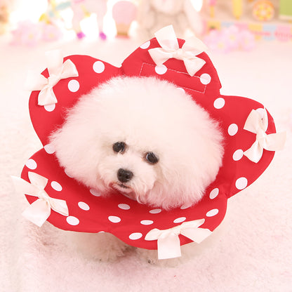 Four Seasons New Flower Elizabethan Ring Teddy Pet Dog Anti-bite Ring Fold