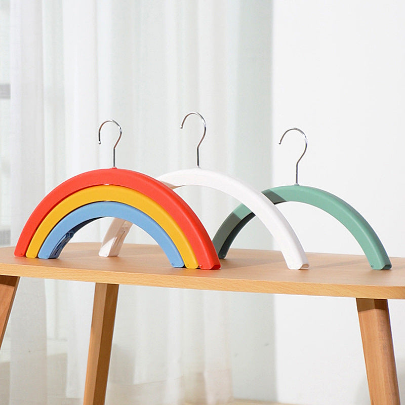 Clothes Rack Creative Rainbow Rotating Racks Multifunctional Three-layer Bed Sheet Drying Rack Clothes Hanger With Pants Clip
