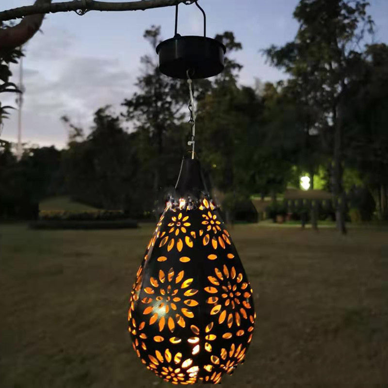 Waterproof Solar Garden Light LED Lantern Hanging Outdoor Solar Lamp Olive Shape Sensitive Sensor Control Solar Powered Lamp