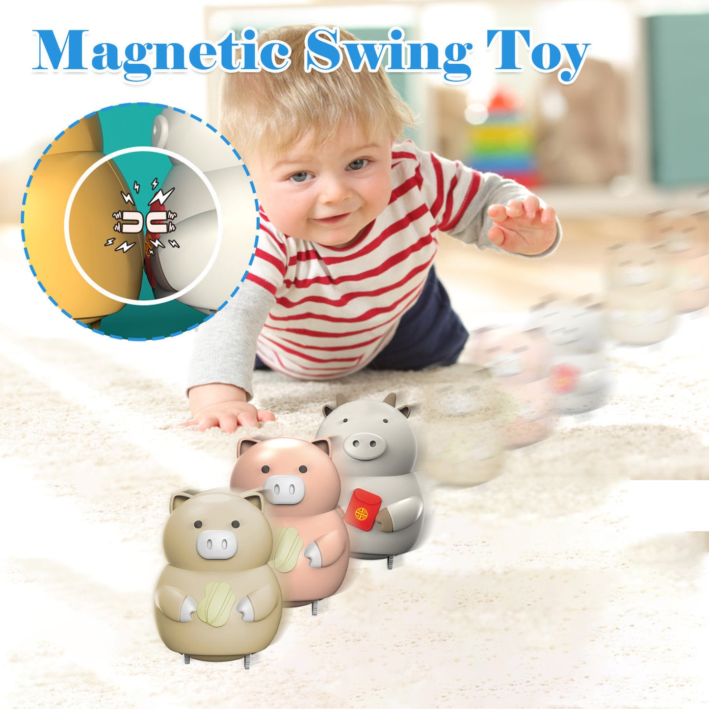 Rocking Animal Toys Magnetic Electric Walking Set Perfect Interactive Gift