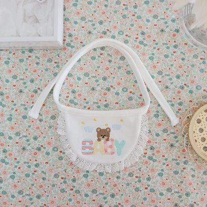 Cute Bear Embroidery Saliva Towel Small Bib Bib