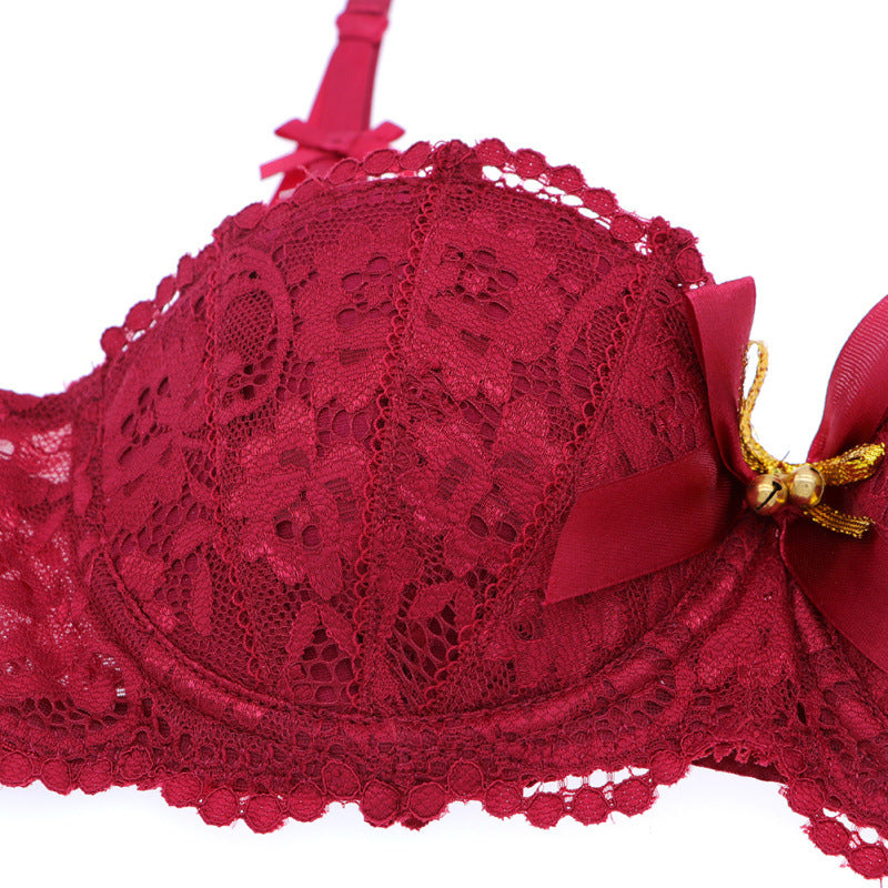 Sexy Lace  Cup Bra Set Christmas Valentine's Day Gift Temptation Stockings Thong