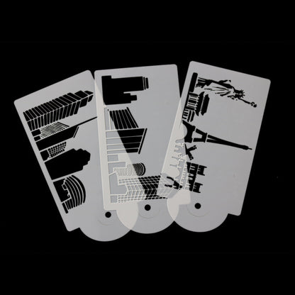 Cross-mirror Amazon 5-piece hollow building spray mold baking printing spray template cake edge decoration mold