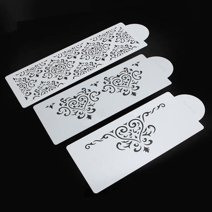3-piece cake spray mold cake embossing mold printing mold edge fancy fondant mold fondant hollow Template