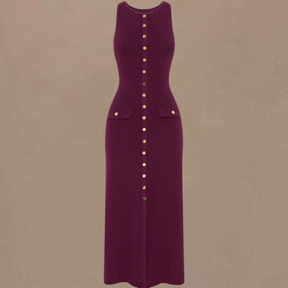 Knitted Elegant Sleeveless Dress For Women