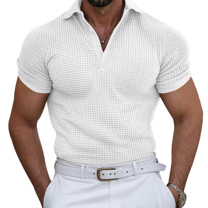 High-end Waffle Polo Shirt For Men