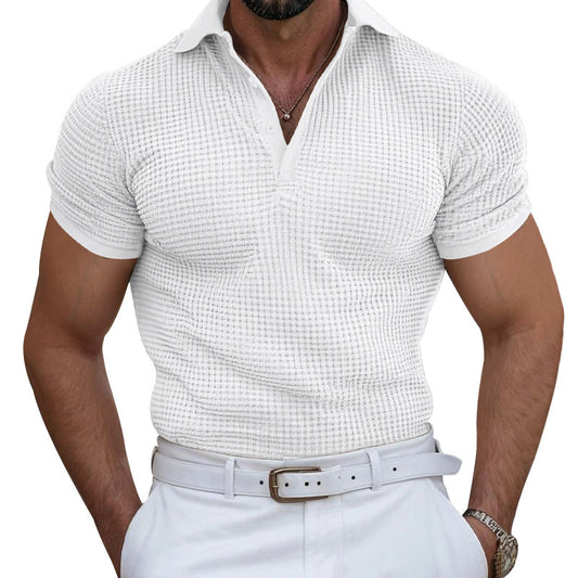 High-end Waffle Polo Shirt For Men