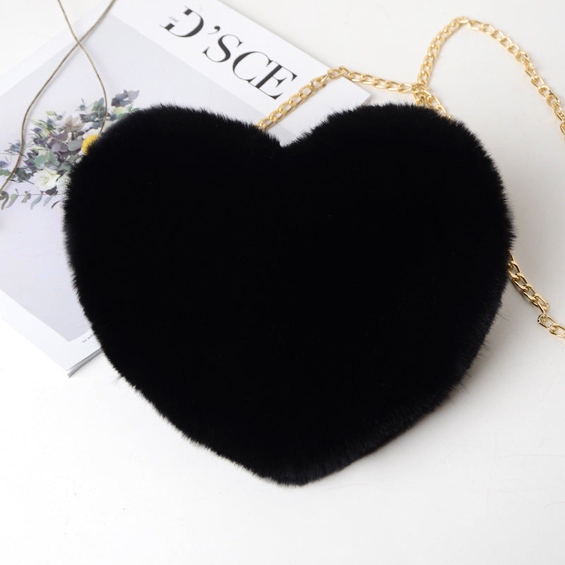 Plush love shoulder bag