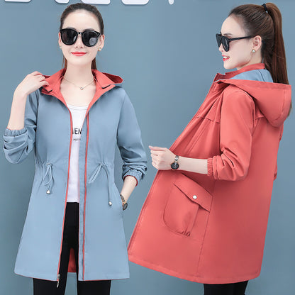 Women's Reversible Mid-Length Coat - 2-in-1 Spring Autumn Jacket | Premium Double-Sided Design