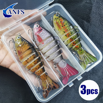 Sinking Wobblers Fishing Lures: Multi-Jointed Swimbait Crankbait for Freshwater & Saltwater Trout & Bass Fishing!