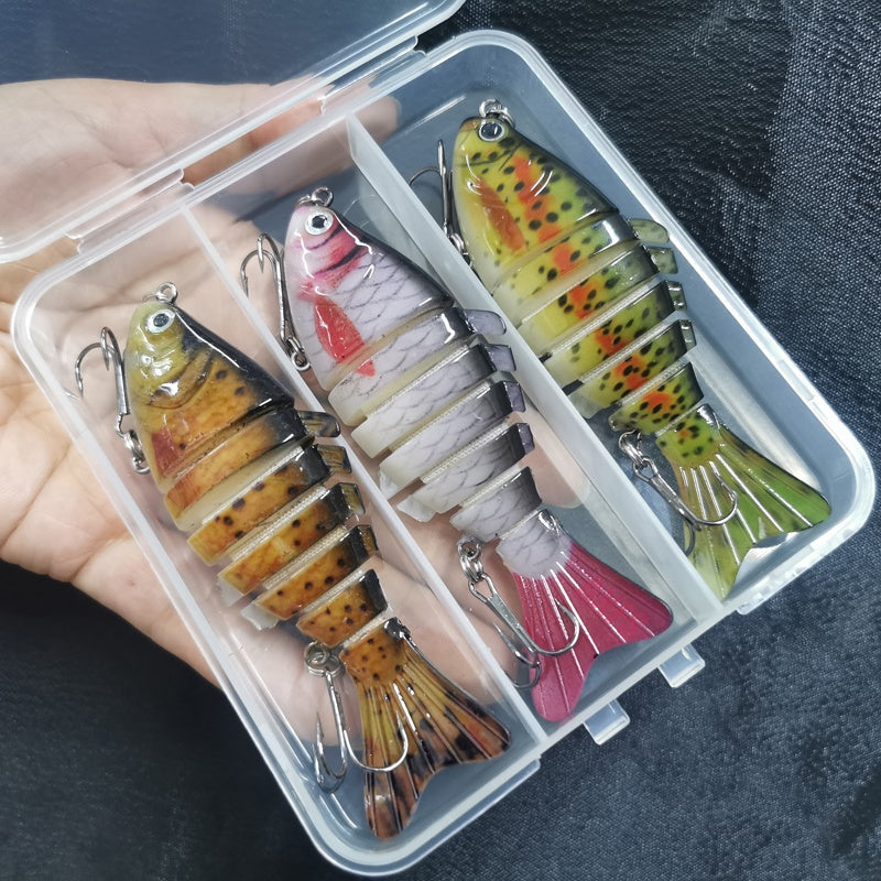 Sinking Wobblers Fishing Lures: Multi-Jointed Swimbait Crankbait for Freshwater & Saltwater Trout & Bass Fishing!