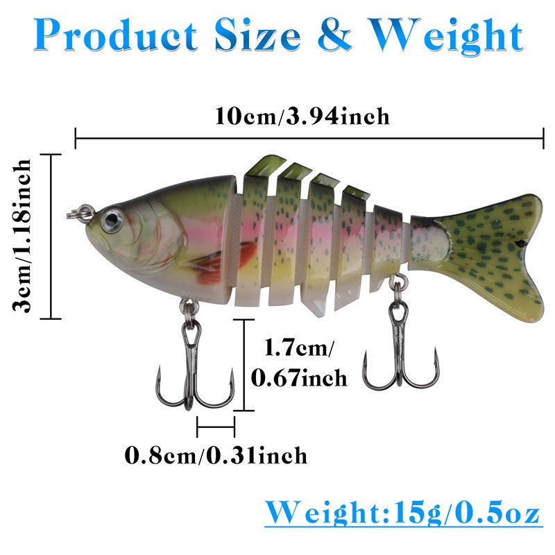 Sinking Wobblers Fishing Lures: Multi-Jointed Swimbait Crankbait for Freshwater & Saltwater Trout & Bass Fishing!
