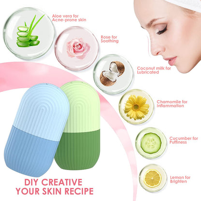 Silicone Ice Face Roller with Cucumber Design - Ideal for Eye and Neck Contouring, Beauty Facial Massage Tool, Unscented, No Battery Needed, Skin Care Essentials|Cucumber Theme Decor|Silicone Material