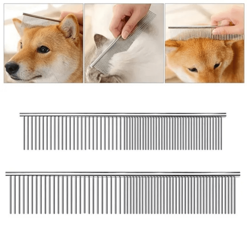 Stainless Steel Dematting Comb for Dogs - Effortless Detangling, Reduced Shedding, and Gentle on Skin - Durable, Easy to Clean, and Perfect for Long-Haired Breeds