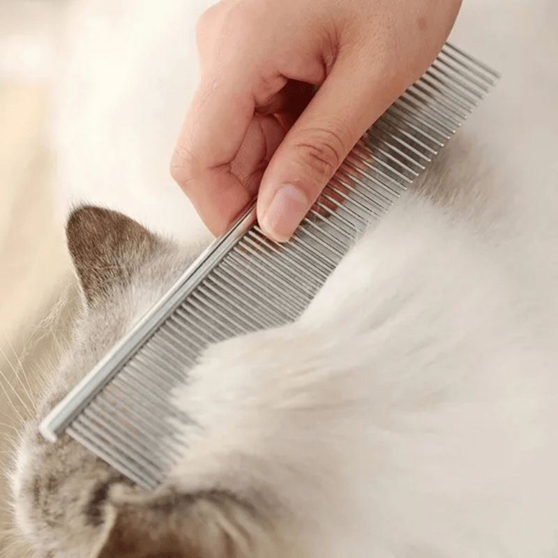 Stainless Steel Dematting Comb for Dogs - Effortless Detangling, Reduced Shedding, and Gentle on Skin - Durable, Easy to Clean, and Perfect for Long-Haired Breeds
