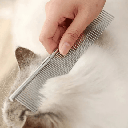 Stainless Steel Dematting Comb for Dogs - Effortless Detangling, Reduced Shedding, and Gentle on Skin - Durable, Easy to Clean, and Perfect for Long-Haired Breeds