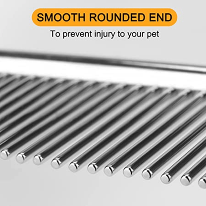 Stainless Steel Dematting Comb for Dogs - Effortless Detangling, Reduced Shedding, and Gentle on Skin - Durable, Easy to Clean, and Perfect for Long-Haired Breeds